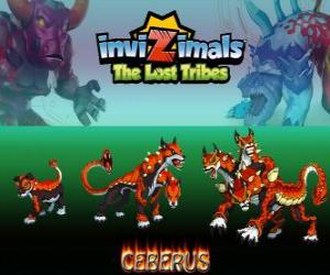 пазл Cerberus, последняя эволюция. Invizimals Затерянные племена. Кошмарный и страшные трехголовый пес